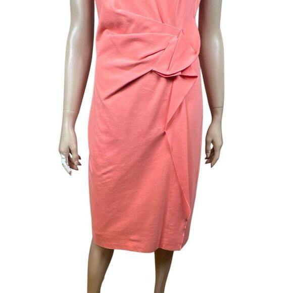 Kobi Halperin Quinn Dress Coral Rose Pink Sleeveless Draped Size 6 (044) - Picture 5 of 14